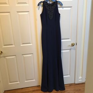 Carmen Marc Valvo Midnight Blue Gown